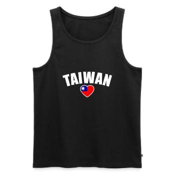 Taiwan Taiwanese Drapeau Taïwanais Taïwanais - Débardeur bio Premium Homme - noir - Devant - AI Model Male 178 light (178cm)