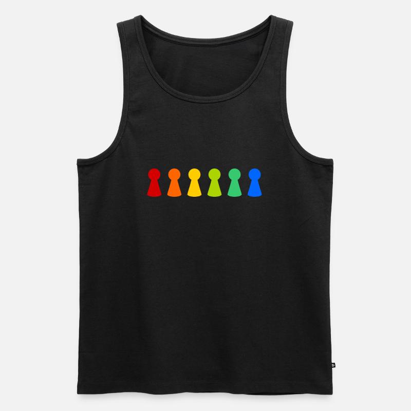 bunte Spielfiguren - Männer Premium Bio Tank Top - Schwarz