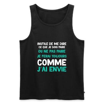 Je Fais Comme J'ai Envie - Débardeur bio Premium Homme - noir - Devant - Michal (187cm)
