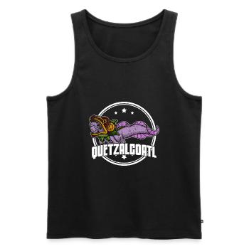 Quetzalcoatl Axolotl Mexique Divinité Aztèque - Débardeur bio Premium Homme - noir - Devant - AI Model Male 178 light (178cm)