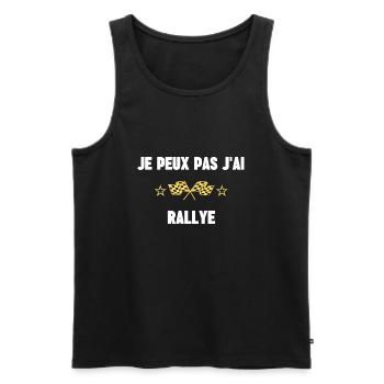 je peux pas j'ai rallye - Débardeur bio Premium Homme - noir - Devant - Michal (187cm)