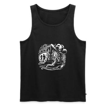 Line Dancing Country Dance - Line Dance Tanzen - Men's Premium Organic Tank Top - black - Front - AI Model Male 178 light (178cm)