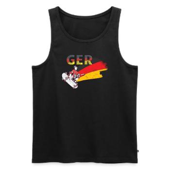 Allemagne Patinage - Débardeur bio Premium Homme - noir - Devant - Michal (187cm)