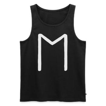 Futhark Runic Alphabet Ehwaz - Men's Premium Organic Tank Top - black - Front - AI Model Male 178 light (178cm)