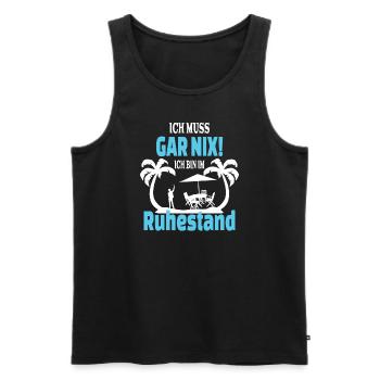 Ruhestand Rente Spruch Design - Männer Premium Bio Tank Top - Schwarz - Vorne - Michal (187cm)