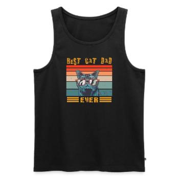 Cat Papa Design pour les amoureux des chats - Débardeur bio Premium Homme - noir - Devant - AI Model Male 178 light (178cm)