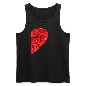 Partnerlook Herz als Geschenkidee - Männer Premium Bio Tank Top - Schwarz - Vorne - Michal (187cm)