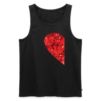 Partnerlook Herz als Geschenkidee - Männer Premium Bio Tank Top - Schwarz - Vorne - Michal (187cm)