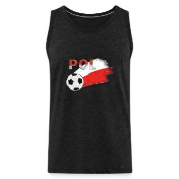 Drapeau Pologne - Débardeur bio Premium Homme - charbon - Devant - Alexander (188cm)