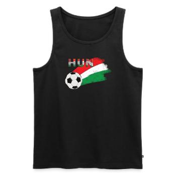 Fahne Ungarn - Männer Premium Bio Tank Top - Schwarz - Vorne - Michal (187cm)