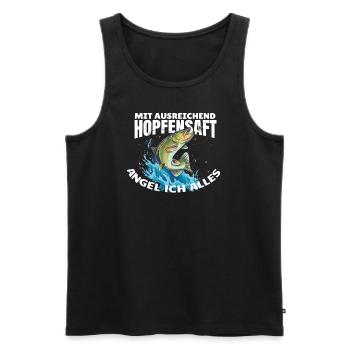 Angler Geschenkidee Hobby Angeln - Männer Premium Bio Tank Top - Schwarz - Vorne - Michal (187cm)