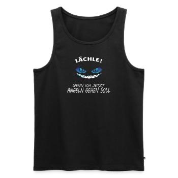 Angler Geschenkidee Hobby Angeln - Männer Premium Bio Tank Top - Schwarz - Vorne - Michal (187cm)