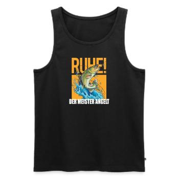 Angler Geschenkidee Hobby Angeln - Männer Premium Bio Tank Top - Schwarz - Vorne - AI Model Male 178 light (178cm)