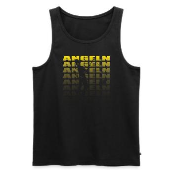 Angler Geschenkidee Hobby Angeln - Männer Premium Bio Tank Top - Schwarz - Vorne - Michal (187cm)