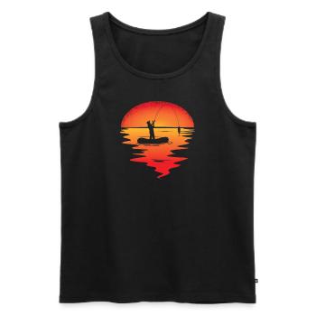 Angler Gift Idea Hobby Fishing - Men's Premium Organic Tank Top - black - Front - AI Model Male 178 light (178cm)