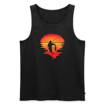 Angler Gift Idea Hobby Fishing - Men's Premium Organic Tank Top - black - Front - AI Model Male 178 light (178cm)