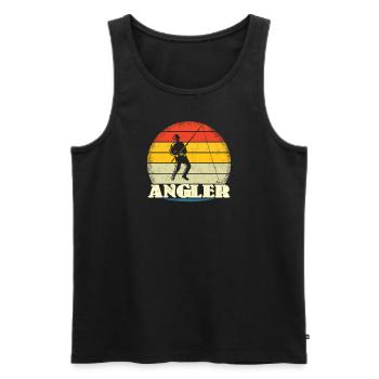 Angler Geschenkidee Hobby Angeln - Männer Premium Bio Tank Top - Schwarz - Vorne - AI Model Male 178 light (178cm)