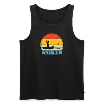 Angler Geschenkidee Hobby Angeln - Männer Premium Bio Tank Top - Schwarz - Vorne - AI Model Male 178 light (178cm)