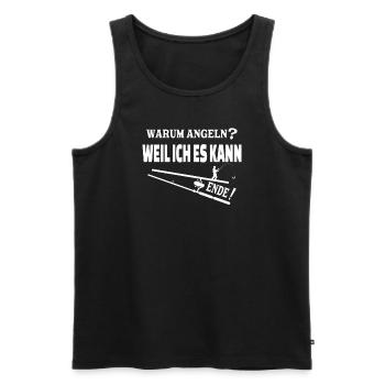 Angler Geschenkidee Hobby Angeln - Männer Premium Bio Tank Top - Schwarz - Vorne - Michal (187cm)