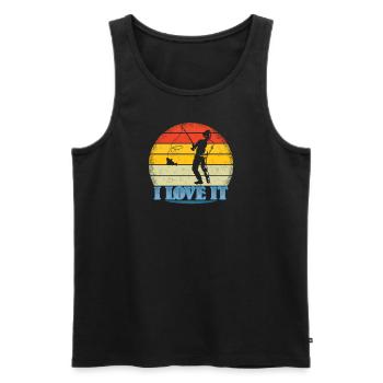 Angler Gift Idea Hobby Fishing - Men's Premium Organic Tank Top - black - Front - AI Model Male 178 light (178cm)