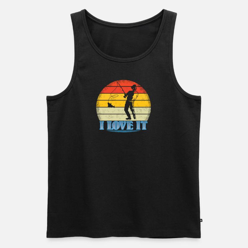 Angler Geschenkidee Hobby Angeln - Männer Premium Bio Tank Top - Schwarz