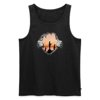 Angler Gift Idea Hobby Fishing - Men's Premium Organic Tank Top - black - Front - AI Model Male 178 light (178cm)
