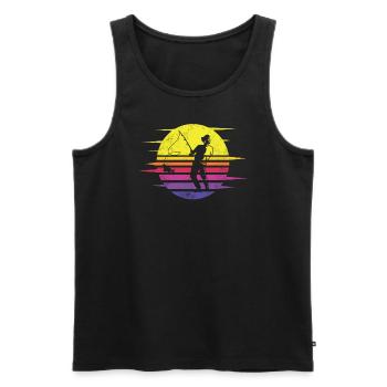 Angler Gift Idea Hobby Fishing - Men's Premium Organic Tank Top - black - Front - AI Model Male 178 light (178cm)