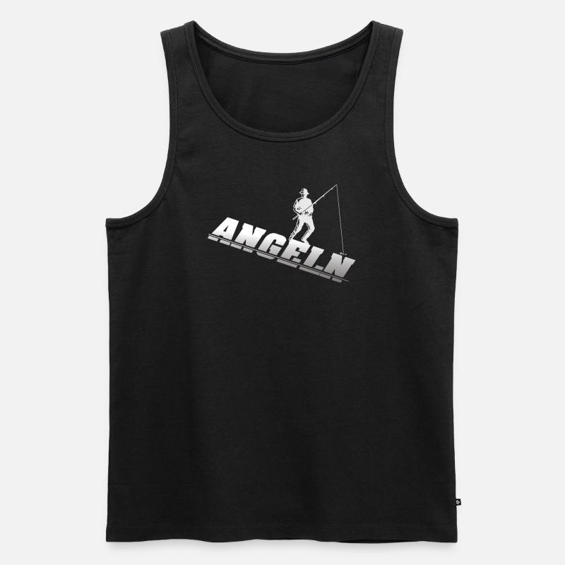 Angler Geschenkidee Hobby Angeln - Männer Premium Bio Tank Top - Schwarz