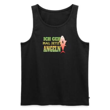 Angler Geschenkidee Hobby Angeln - Männer Premium Bio Tank Top - Schwarz - Vorne - AI Model Male 178 light (178cm)