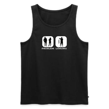 Angler Geschenkidee Hobby Angeln - Männer Premium Bio Tank Top - Schwarz - Vorne - Michal (187cm)