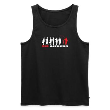 Angler Geschenkidee Hobby Angeln - Männer Premium Bio Tank Top - Schwarz - Vorne - Michal (187cm)