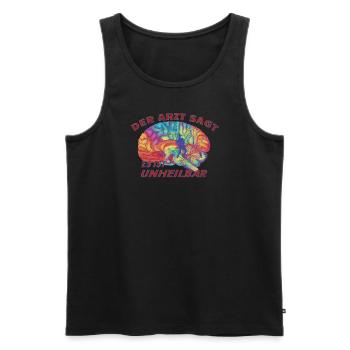 Angler Gift Idea Hobby Fishing - Men's Premium Organic Tank Top - black - Front - AI Model Male 178 light (178cm)