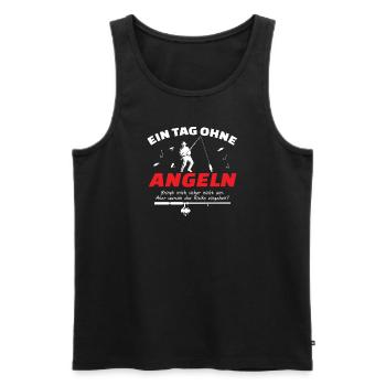 Angler Geschenkidee Hobby Angeln - Männer Premium Bio Tank Top - Schwarz - Vorne - Michal (187cm)