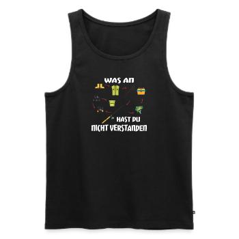 Angler Geschenkidee Hobby Angeln - Männer Premium Bio Tank Top - Schwarz - Vorne - Michal (187cm)