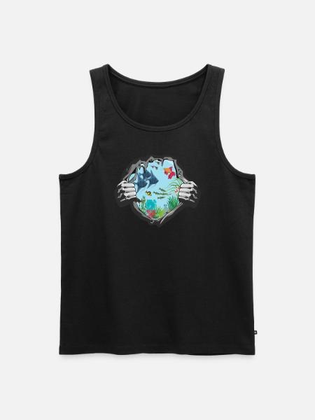 Aquaristik Geschenkidee Fisch Design - Männer Premium Bio Tank Top - Schwarz