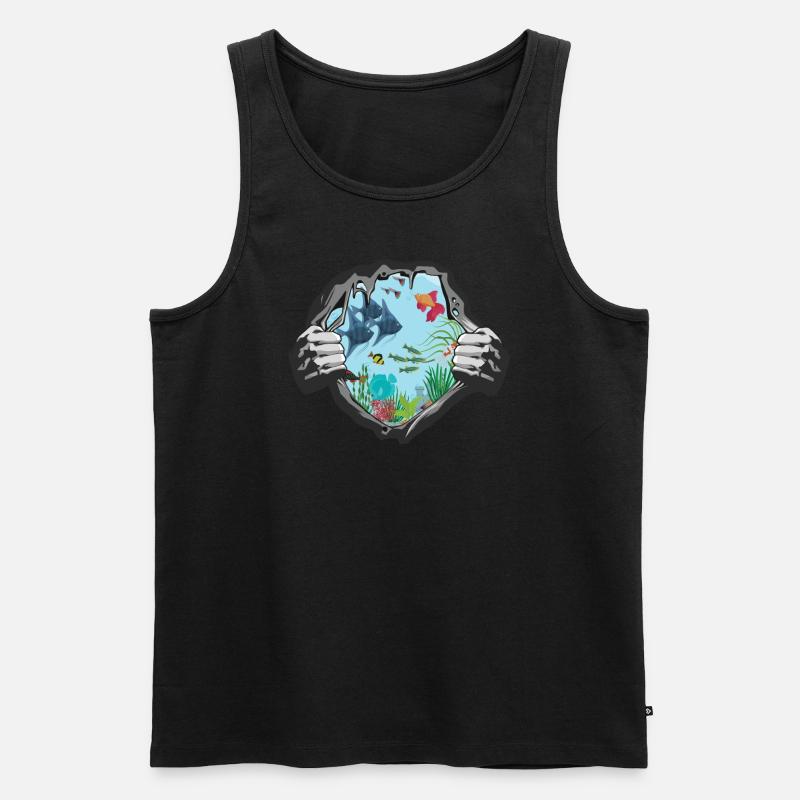 Aquaristik Geschenkidee Fisch Design - Männer Premium Bio Tank Top - Schwarz