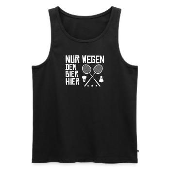 Badminton Spieler Geschenkidee Design - Männer Premium Bio Tank Top - Schwarz - Vorne - Michal (187cm)