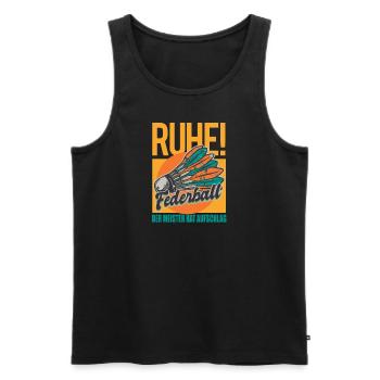 Badminton Spieler Geschenkidee Design - Männer Premium Bio Tank Top - Schwarz - Vorne - Michal (187cm)