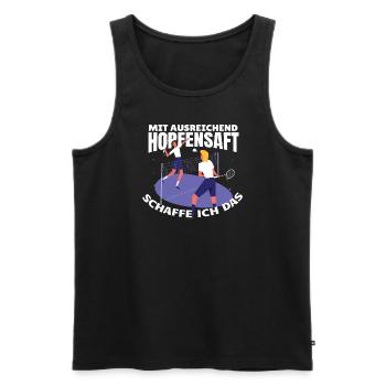 Badminton Spieler Geschenkidee Design - Männer Premium Bio Tank Top - Schwarz - Vorne - Michal (187cm)
