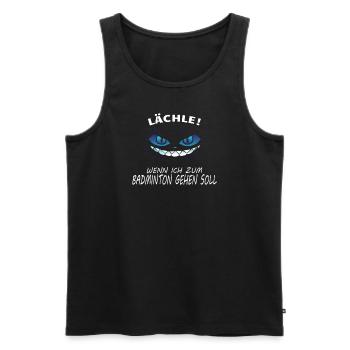 Badminton Spieler Geschenkidee Design - Männer Premium Bio Tank Top - Schwarz - Vorne - Michal (187cm)