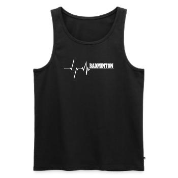 Badminton Spieler Geschenkidee Design - Männer Premium Bio Tank Top - Schwarz - Vorne - Michal (187cm)