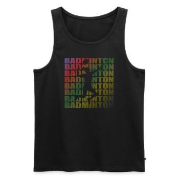 Badminton Spieler Geschenkidee Design - Männer Premium Bio Tank Top - Schwarz - Vorne - Michal (187cm)