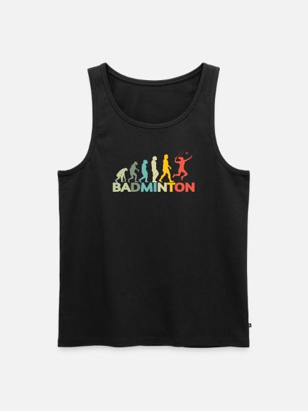 Badminton Spieler Geschenkidee Design - Männer Premium Bio Tank Top - Schwarz