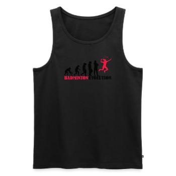 Badminton Spieler Geschenkidee Design - Männer Premium Bio Tank Top - Schwarz - Vorne - Michal (187cm)