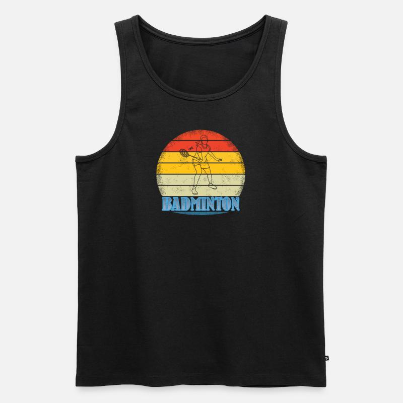 Badminton Spieler Geschenkidee Design - Männer Premium Bio Tank Top - Schwarz