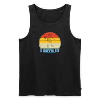 Badminton Spieler Geschenkidee Design - Männer Premium Bio Tank Top - Schwarz - Vorne - Michal (187cm)