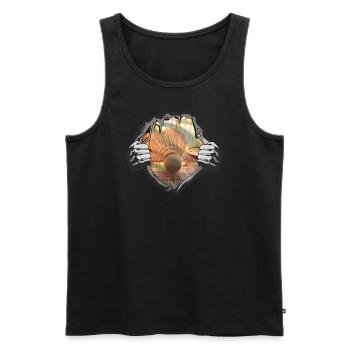 Badminton Spieler Geschenkidee Design - Männer Premium Bio Tank Top - Schwarz - Vorne - Michal (187cm)