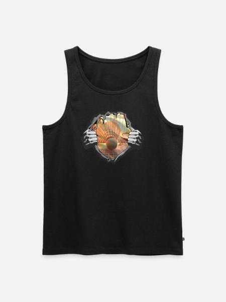 Badminton Spieler Geschenkidee Design - Männer Premium Bio Tank Top - Schwarz