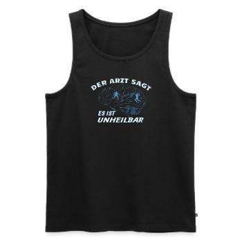 Badminton Geschenkidee Sport Design - Männer Premium Bio Tank Top - Schwarz - Vorne - Michal (187cm)