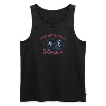 Badminton Geschenkidee Sport Design - Männer Premium Bio Tank Top - Schwarz - Vorne - Michal (187cm)
